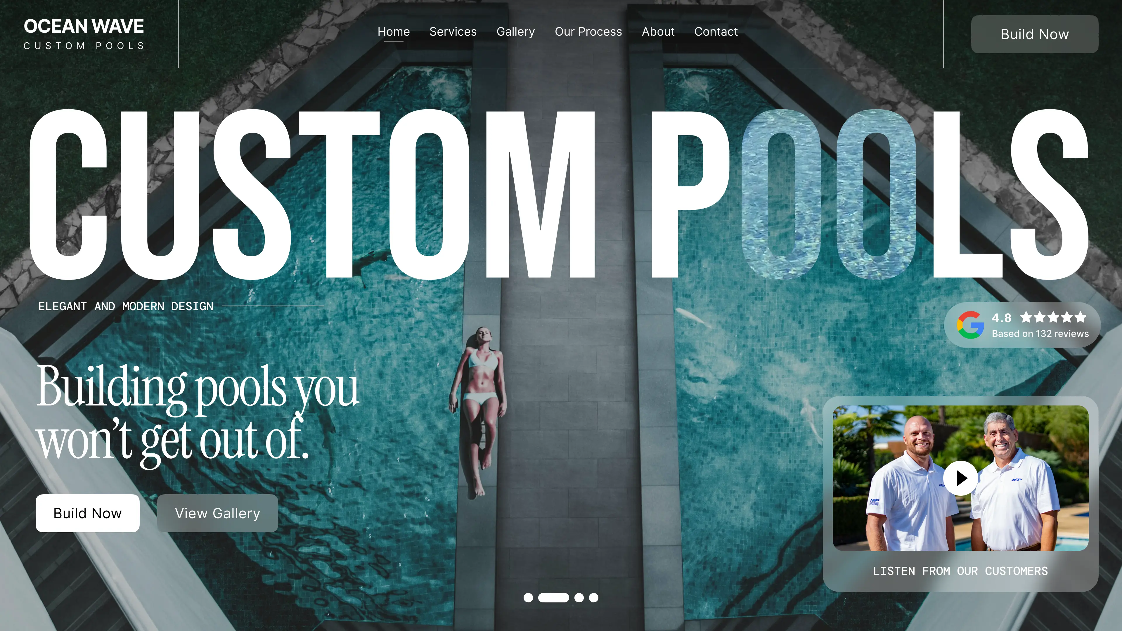 Custom Pools website mockup thumbnail