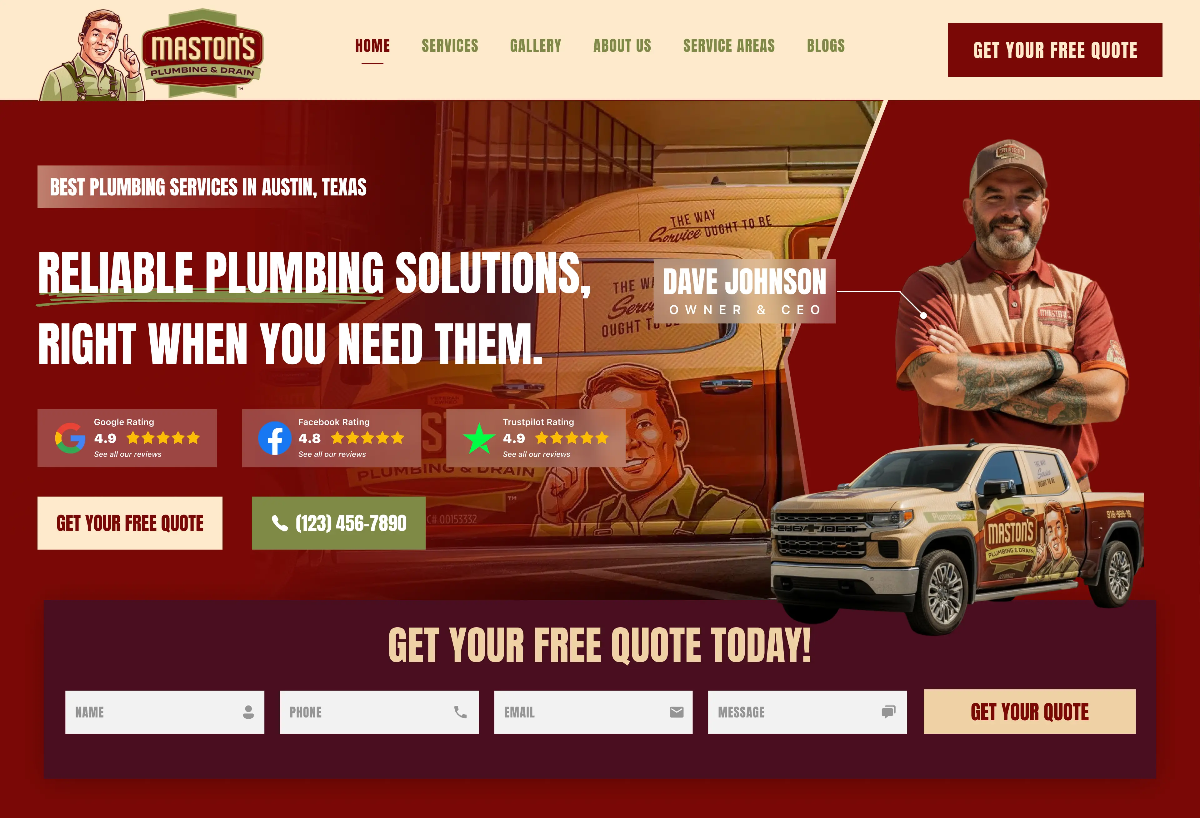 Plumbing website mockup thumbnail