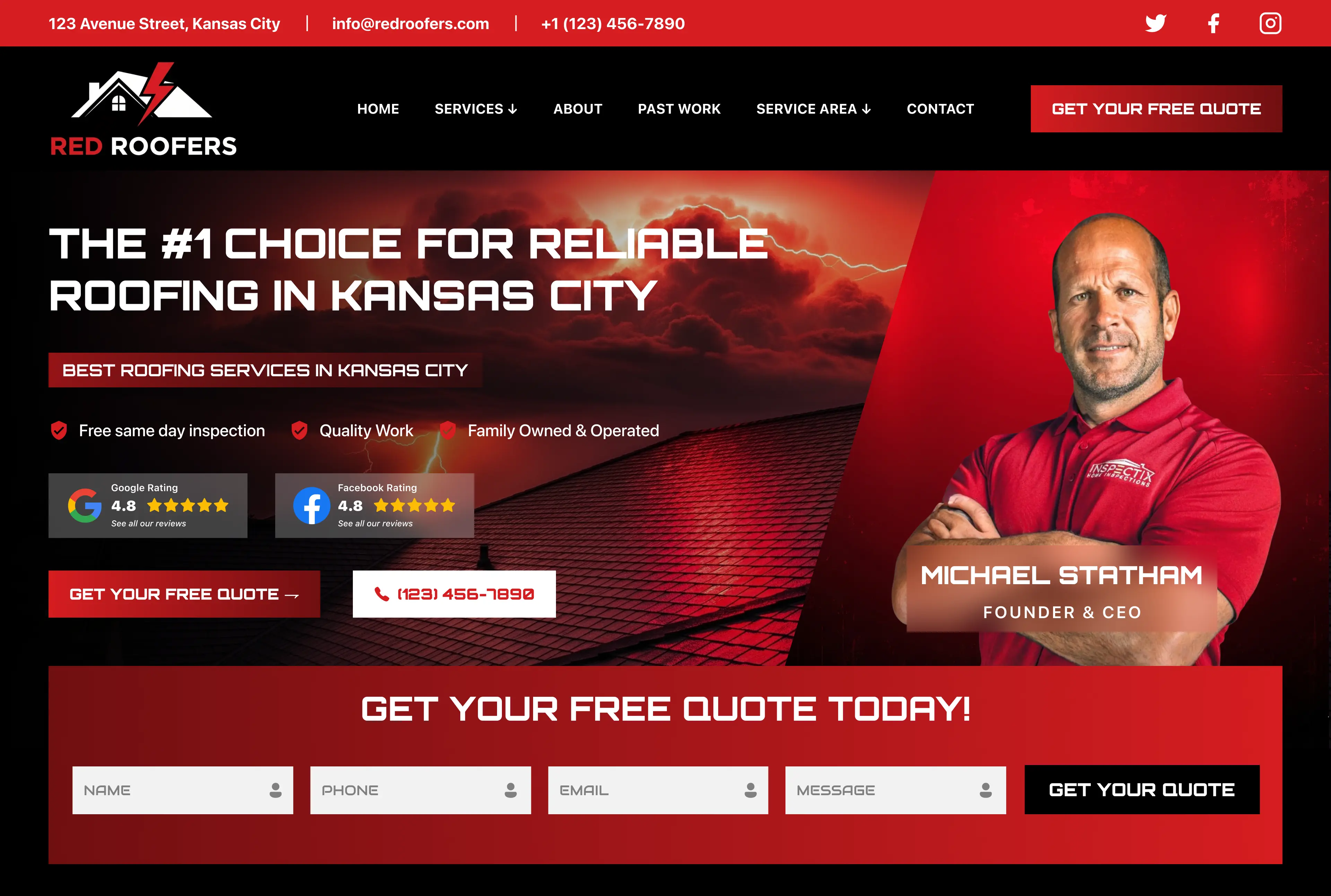 Roofing website mockup thumbnail