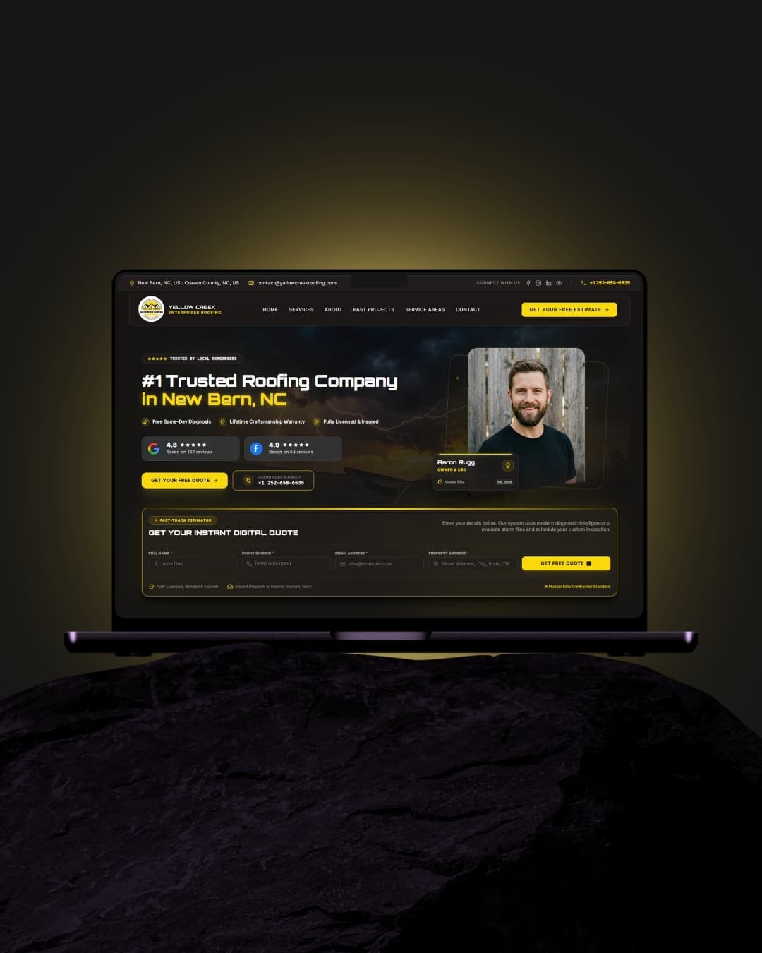 Yellow Creek Roofing website
